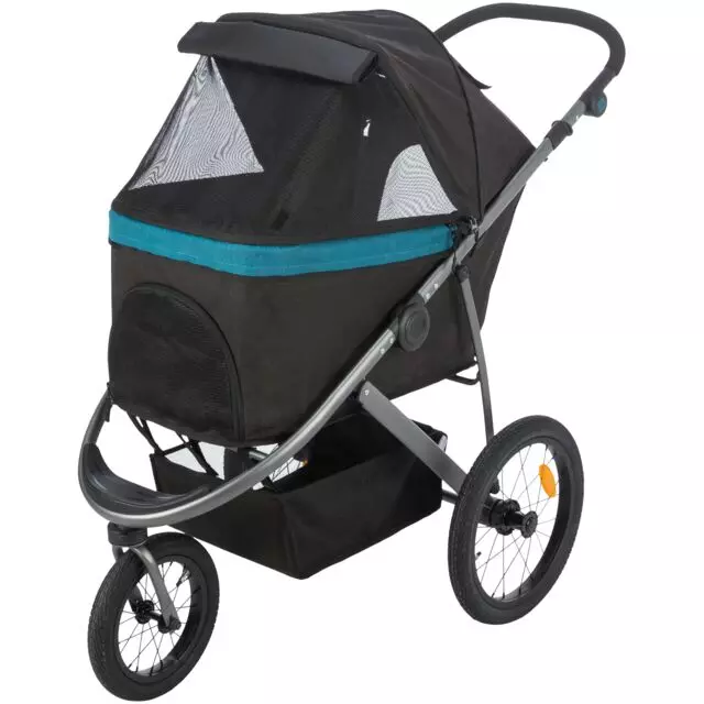 Buggy pour chiens et chats noir/pétrole