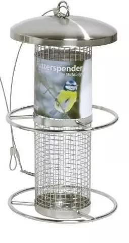 Metal feed dispenser for nuts or fat dumplings
