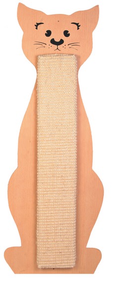 Scratching board, cat contour, 21 x 58 cm, beige