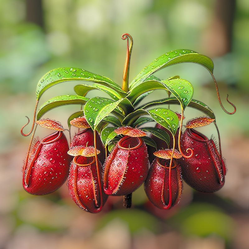 Nepenthes ampullaria rot - fleischfressende Pflanze