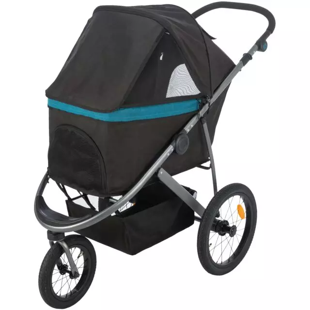 Buggy pour chiens et chats noir/pétrole