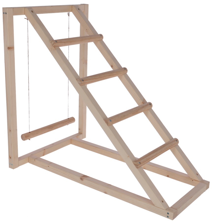 Climbing tower with swing