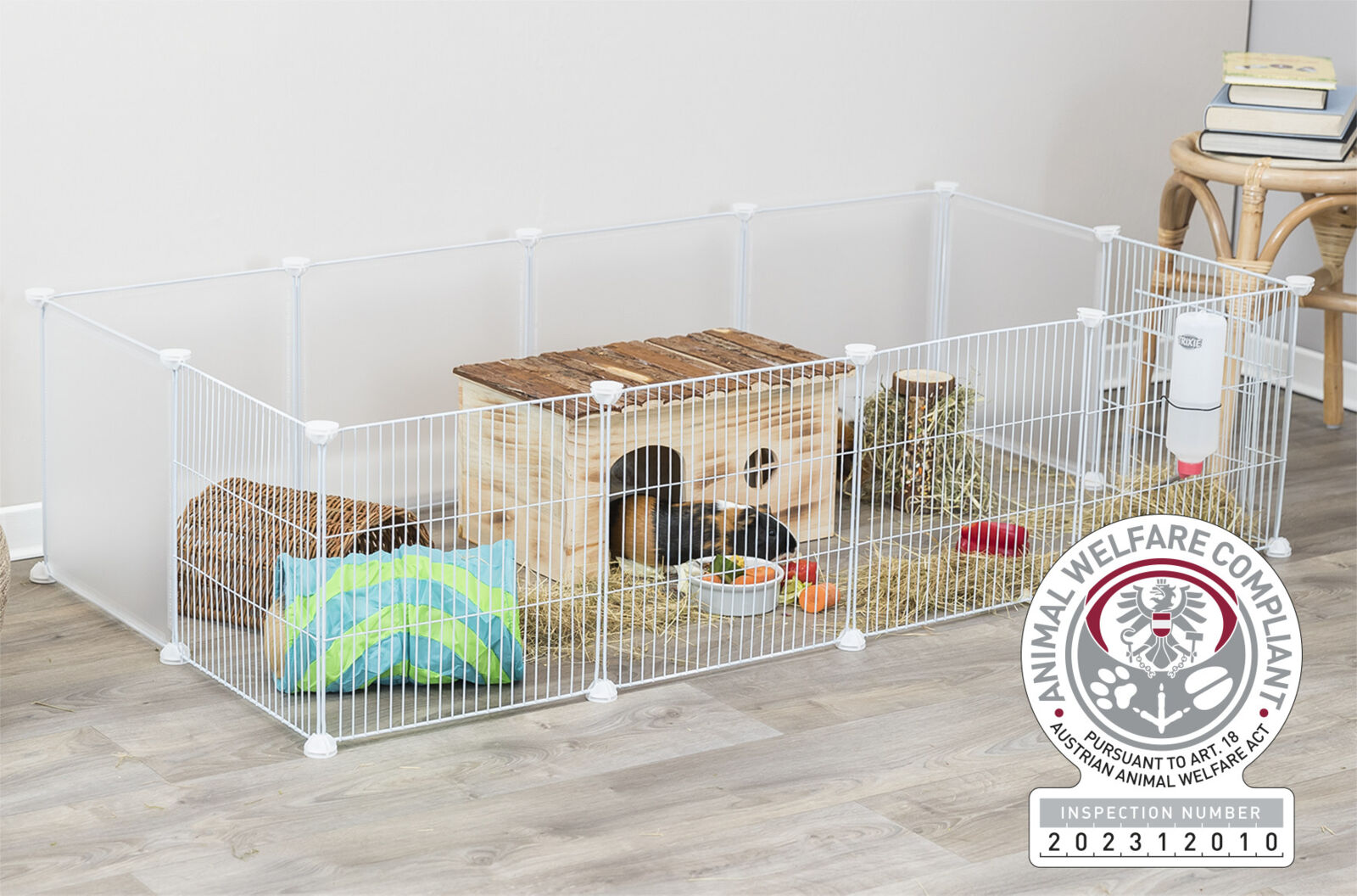 Indoor free-range metal enclosure 140×35×70 cm