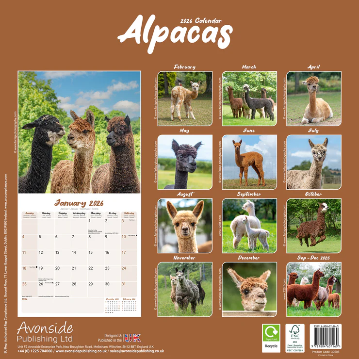 Calendar 2025 Alpacas