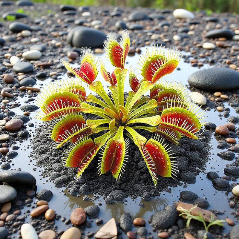 Dionaea muscipula rot-grün fleischfressende Pflanze 