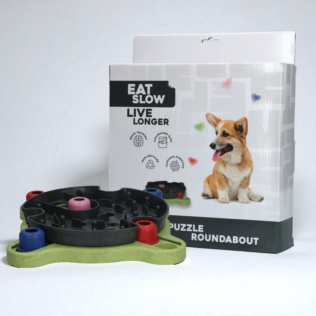 Eat Slow Live Longer Puzzle Roundabout Hundespiel