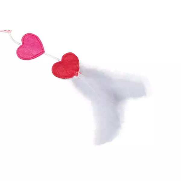 Valentin Katzenangel mit Herzen