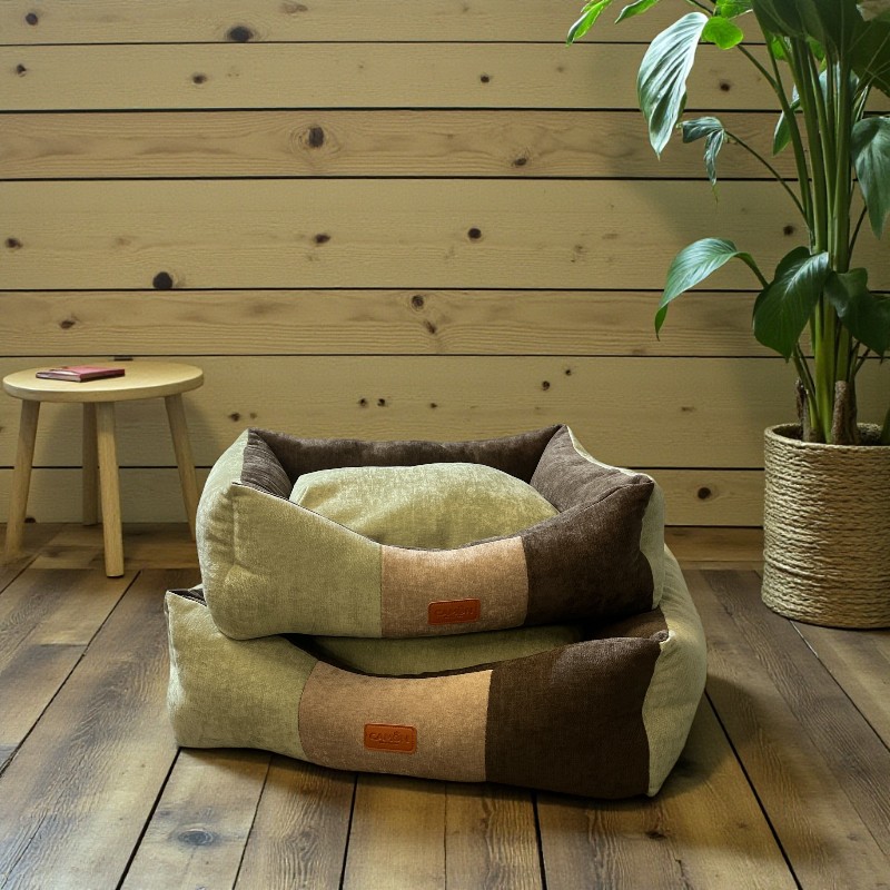 Dog bed green/brown