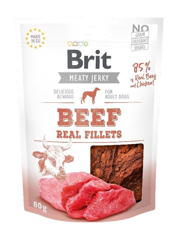 Brit Meaty Jerky Snack -  Real Filets Beef