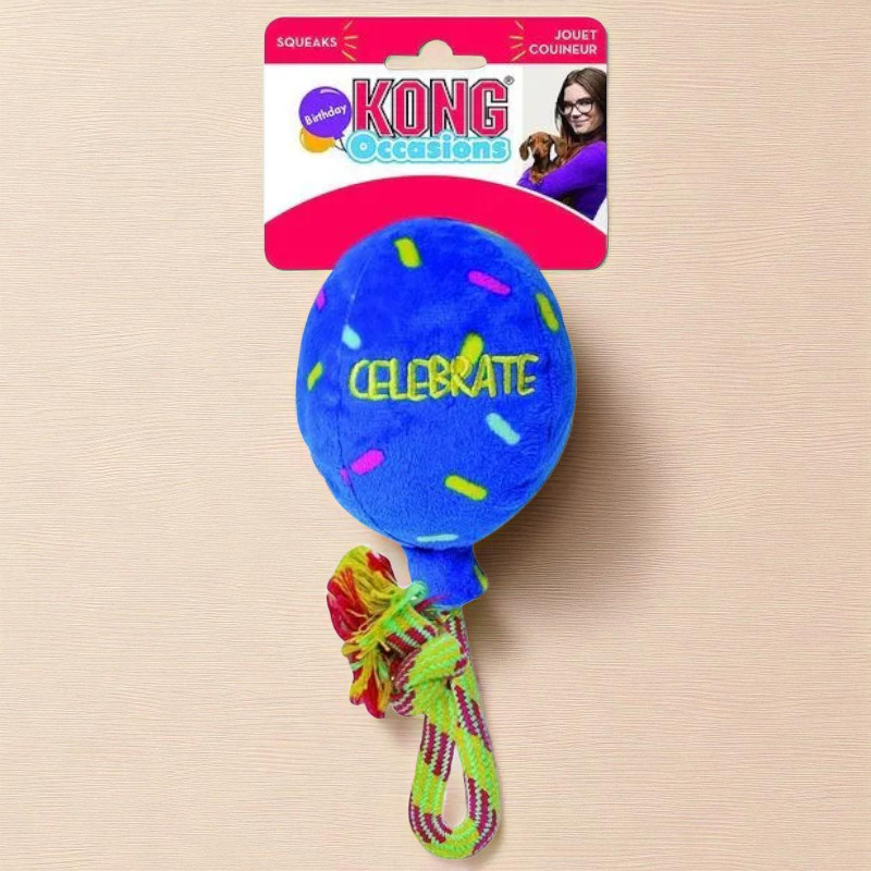 KONG Occasions Birthday Balloon Blue