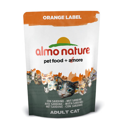 Orange Label Dry Cat, mit Sardine