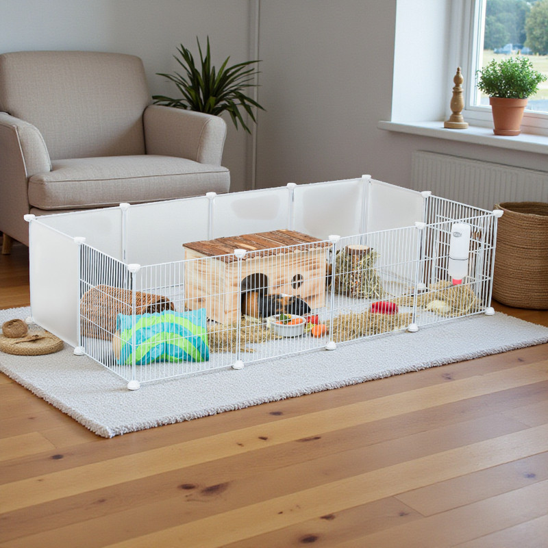 Indoor free-range metal enclosure 140×35×70 cm