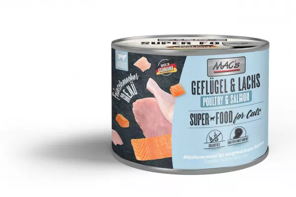 Mac's Cat Feinschmecker Geflügel &Lachs 6x200g