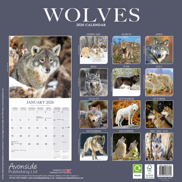 Calendar 2025 Wolf - Wolves