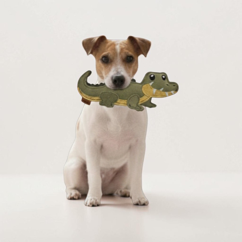 Natürliches Hundespielzeug aus Leder "Krokodil"