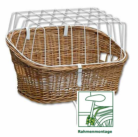 Bicycle animal basket / bevelled - for rear frame mounting