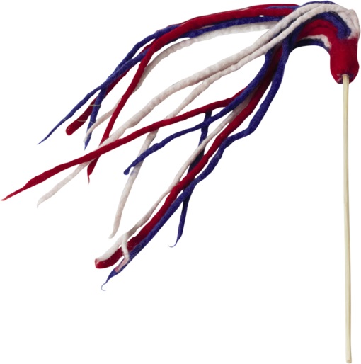 Play fishing rod wool red/blue/white