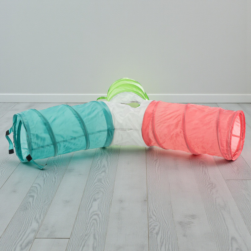 Play tunnel for rabbits with 4 entrances