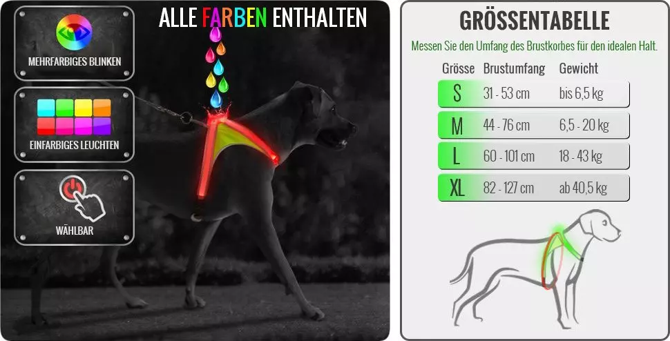 lighthound-leuchtgeschirr-groesse Noxgear Lighthound Geschirr
