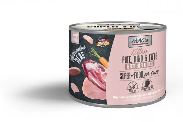 Mac's Cat Feinschmecker Kitten Pute & Ente&Karotte  6x200g