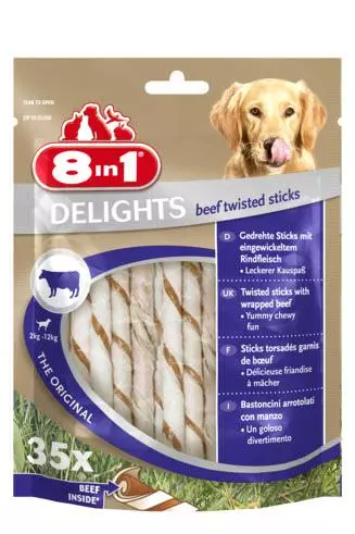 8in1 DELIGHTS Beef Twisted Sticks