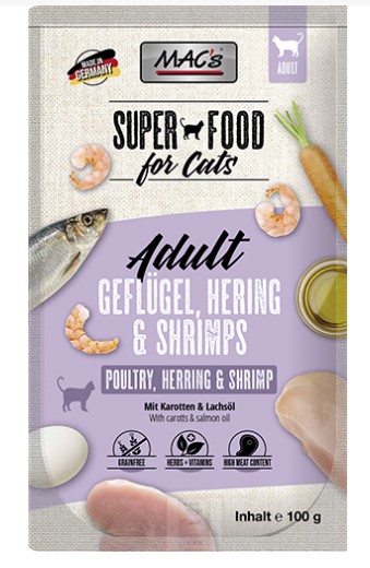 Macs Cat Geflügel, Hering & Shrimps 100g