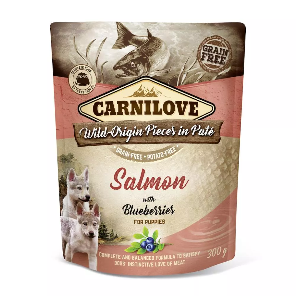 Carnilove Wild-Origin Dog Beutel Lachs mit Blaubeeren Welpen