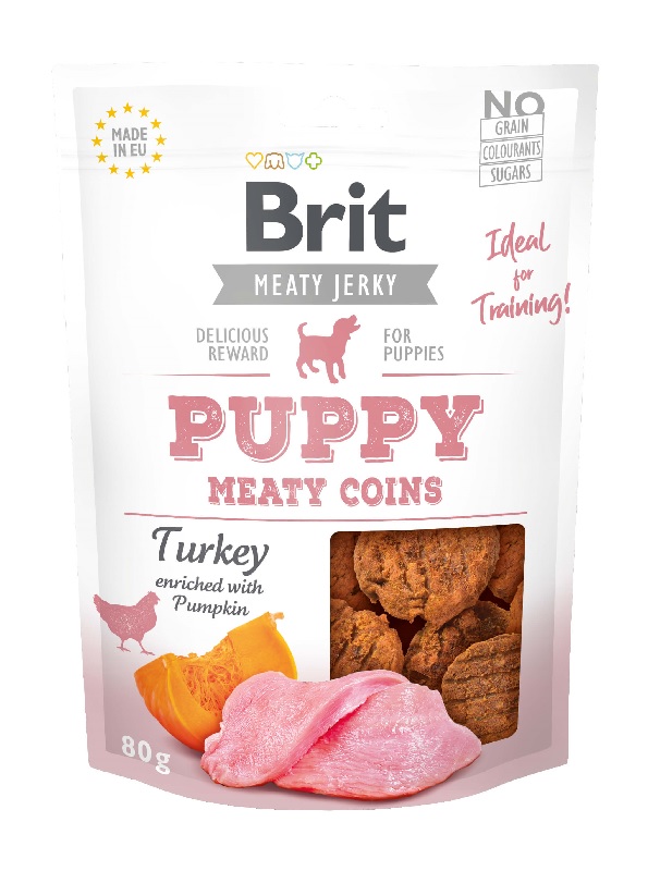 Brit Meaty Jerky Snack Dog Puppy Turkey Meaty Coins