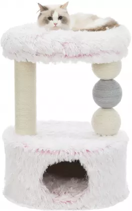 Kratzbaum Harvey weiss-pink