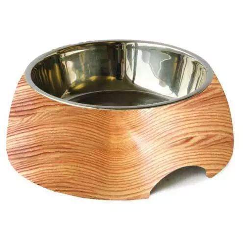 Melamine bowl round, wood motif