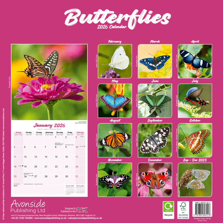 Calendar 2025 Butterflies