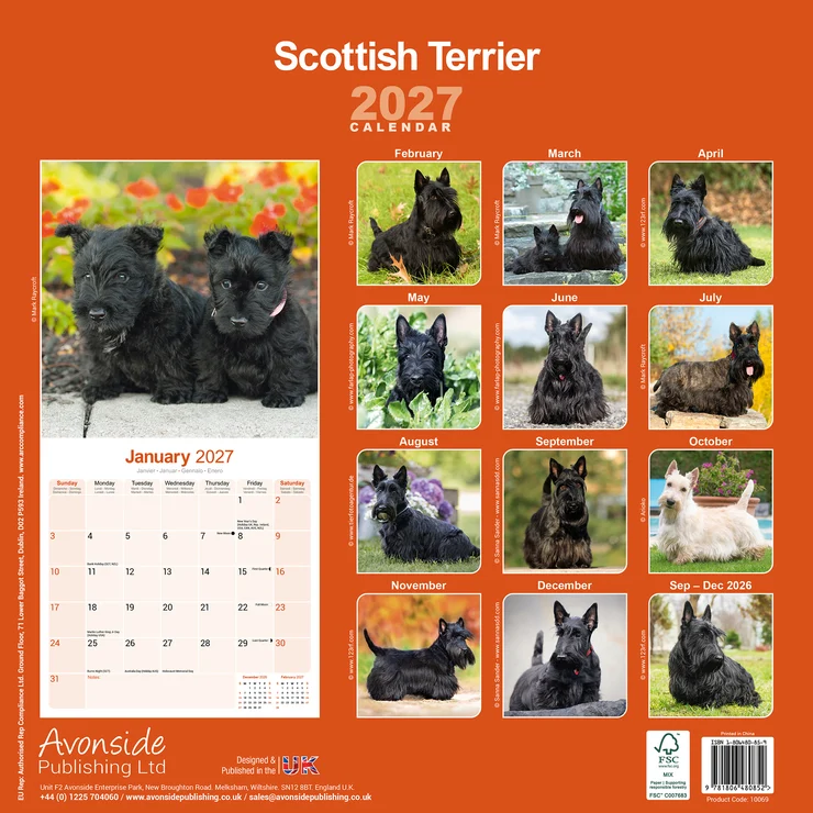 Kalender 2027 Scottish Terrier