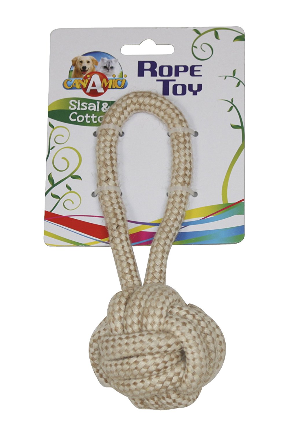 croci dog toy sisal & cotton knot