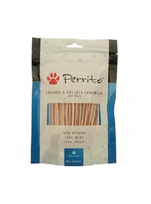 Perrito Poulet+Codfish Stripes 100g