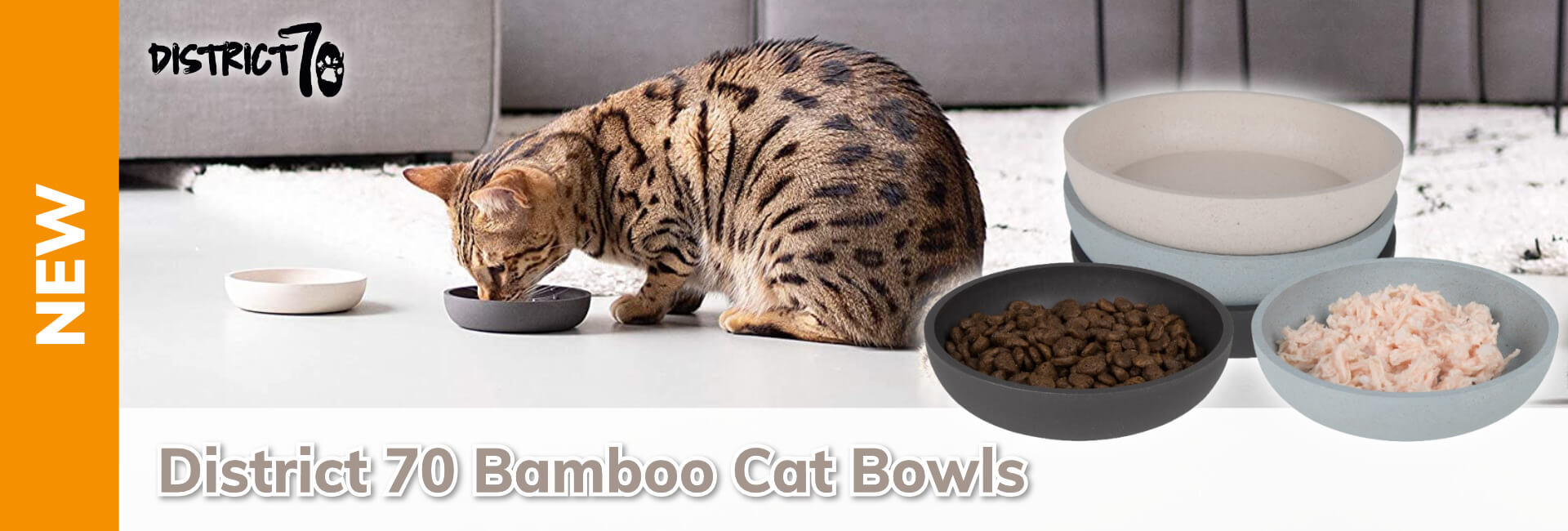 District 70 Bamboo Cat Bowls