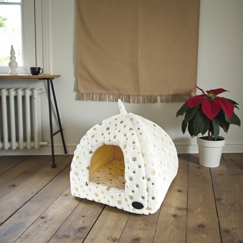 Grotte de Noël - Snowflake cream withe