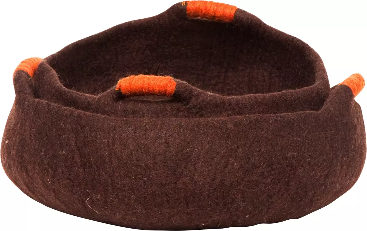 Filzkorb aus Nepal mit Griffen