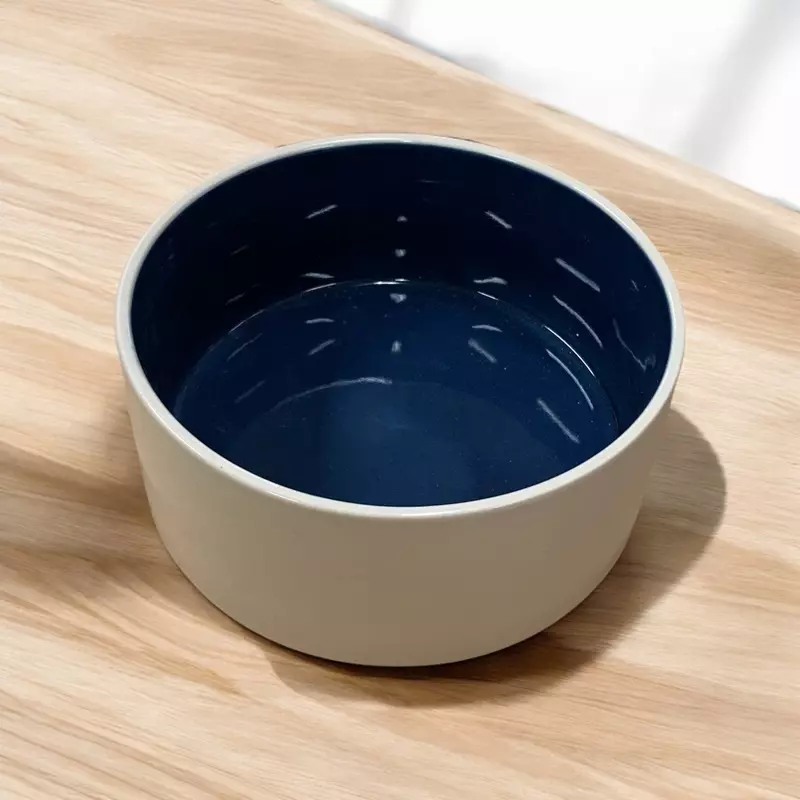 Keramiknapf beige/blau Keramiknapf beige/blau