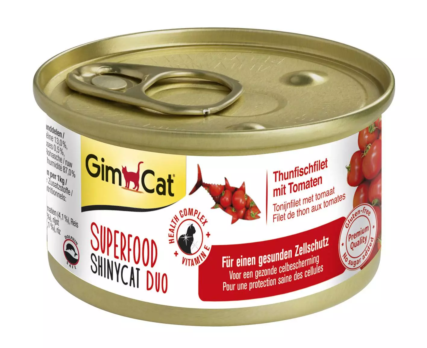 GimCat Filetto di tonno Superfood ShinyCat Duo con pomodori