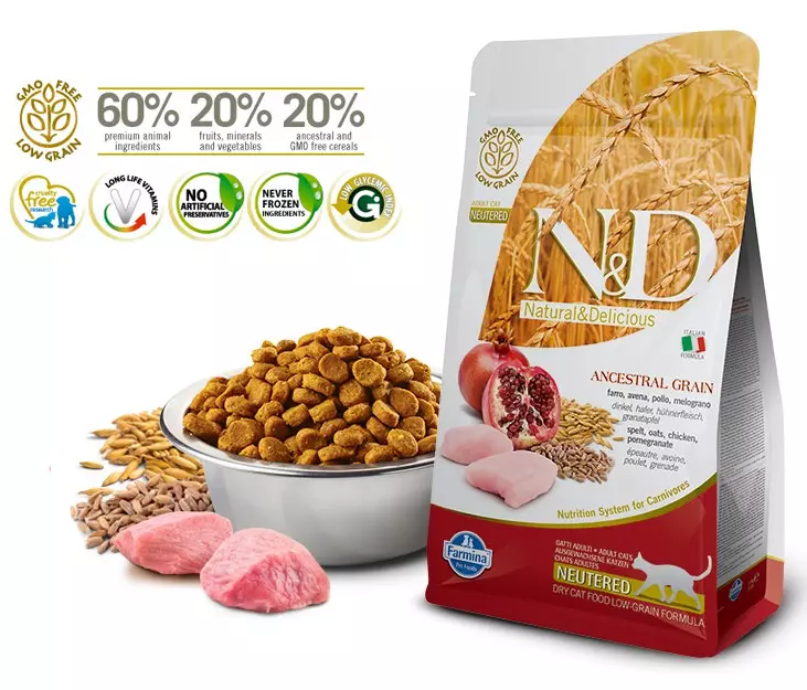 Farmina Cat Low Grain Adult Neutered - Huhn und Granatapfel