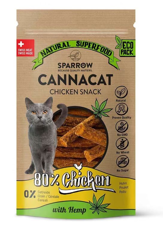 SPARROW Pet CannaCat Chicken Sticks avec CBD