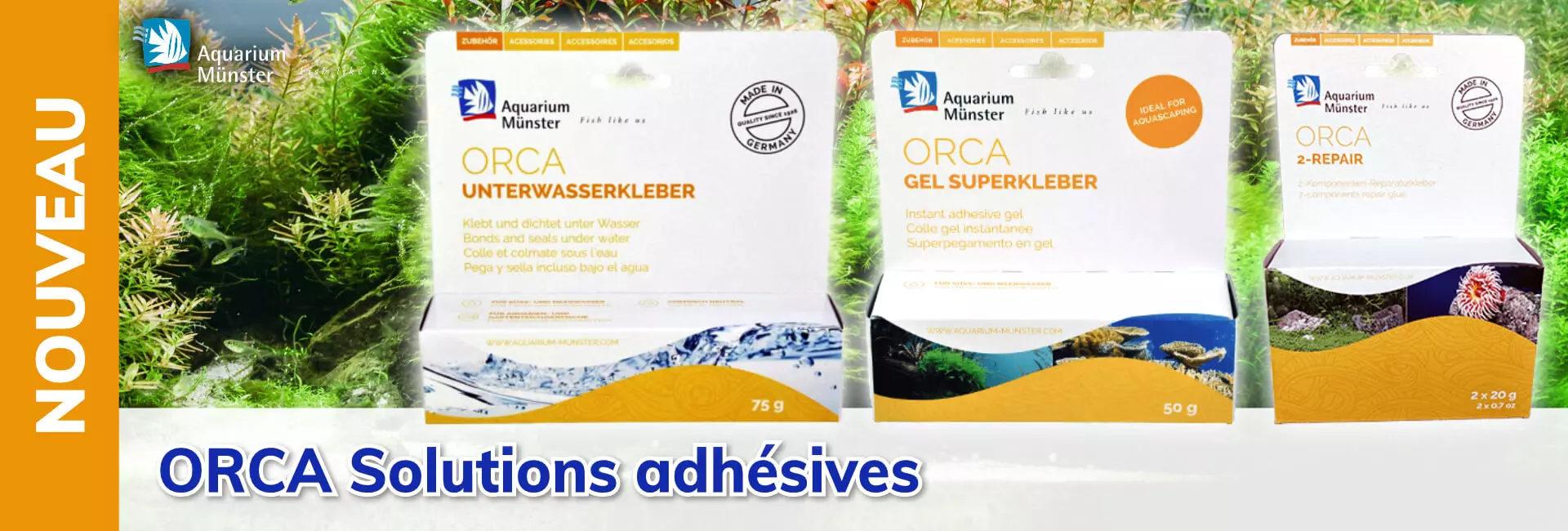 ORCA Solutions adhésives pour aquariums