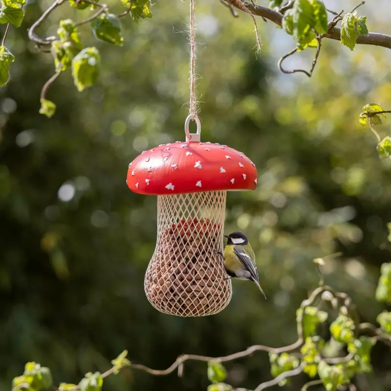 Fly agaric bird feeder