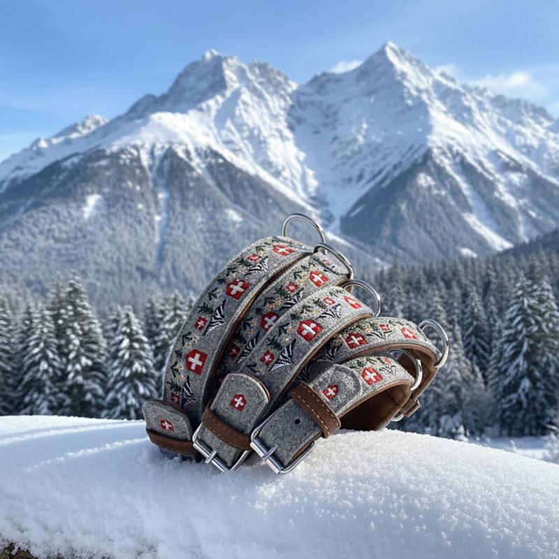 Lederhalsband "Swiss Alps"