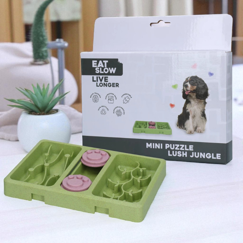 Eat Slow Live Longer Hundespielzeug Mini Puzzle Lush Jungle
