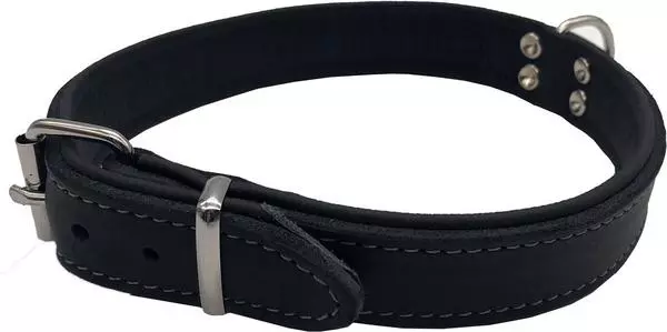 Weichleder Halsband schwarz