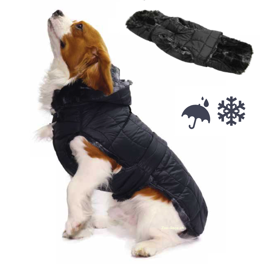 Waterproof quilted coat Bomber black