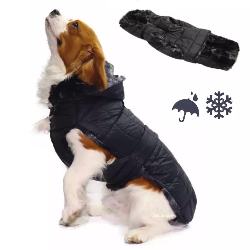 Winter-Hundemantel Bomber schwarz