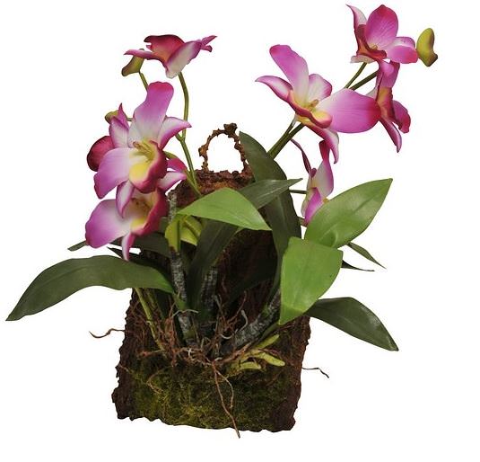 Lucky Reptile Kunstpflanze Hänge-Orchidee purpur