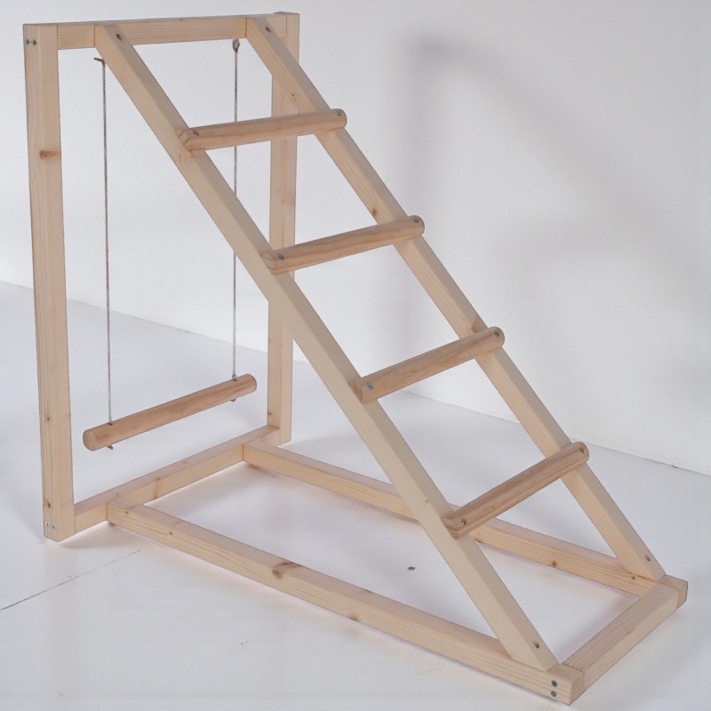 Climbing tower with swing